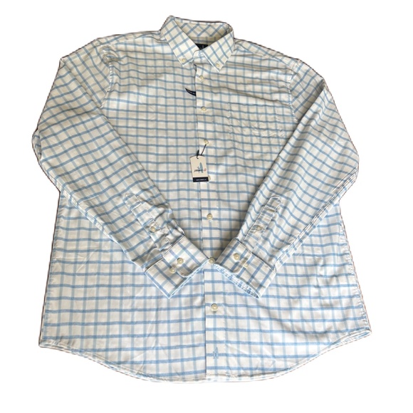 Johnnie-O Prep-Formance Gobi long sleeve shirt blue white Large - Picture 4 of 16